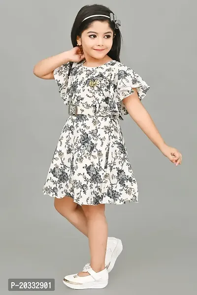 S N Collection Chiffon Casual Midi Floral Print Dress for Girls-thumb5