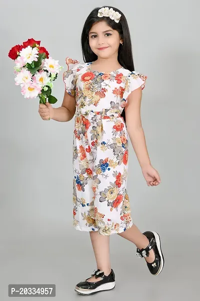 S N Collection Chiffon New Casual Floral Printed Jumpsuit Dress for Girls(7-8) year-thumb3