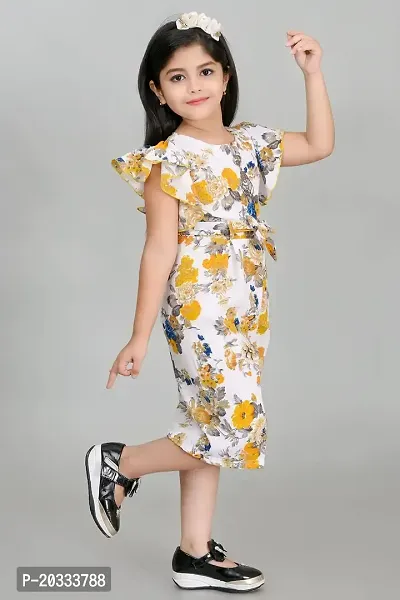 S N Collection Chiffon New Casual Floral Printed Jumpsuit Dress for Girls(5-6) year-thumb2