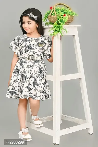 S N Collection Chiffon Casual Midi Floral Print Dress for Girls-thumb4