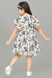 S N Collection Chiffon Casual Midi Floral Print Dress for Girls-thumb1