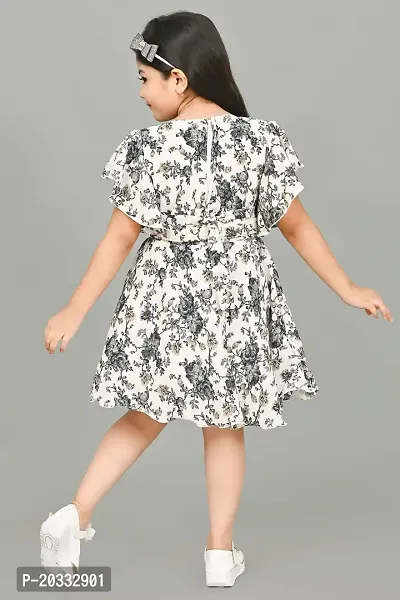 S N Collection Chiffon Casual Midi Floral Print Dress for Girls-thumb2