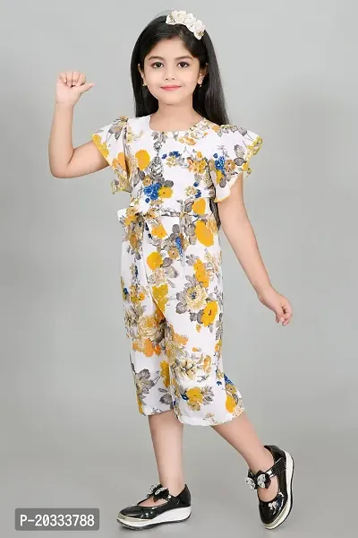 S N Collection Chiffon New Casual Floral Printed Jumpsuit Dress for Girls(5-6) year-thumb4