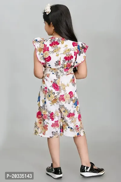 S N Collection Chiffon New Casual Floral Printed Jumpsuit Dress for Girls(9-10) year-thumb5