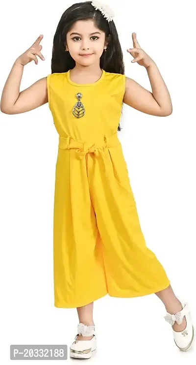 S N Collection Lycra Blend Casual Solid Jumpsuit Dress for Girls-thumb0