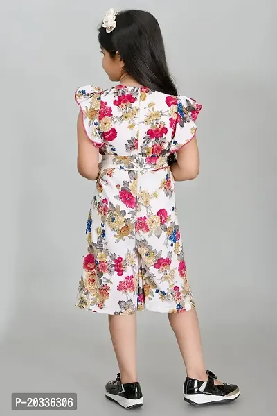 S N Collection Chiffon New Casual Floral Printed Jumpsuit Dress for Girls(6-7) year-thumb5