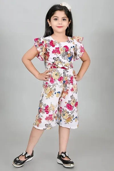 S N Collection Casual Solid Jumpsuit Dress for Girls ()