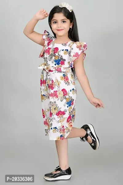 S N Collection Chiffon New Casual Floral Printed Jumpsuit Dress for Girls(6-7) year-thumb4