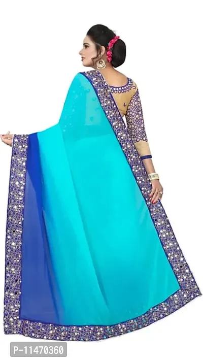 Classic Georgette Lace Work Saree with Blouse piece-thumb3