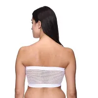 ComfyStyle Stylish White Cotton Spandex Non Padded Solid Sports Bras For Women-thumb1