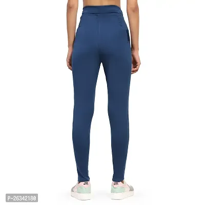 Stylish Blue Cotton Spandex Solid Jeggings Tight Pant For Women-thumb3