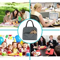 Insulated Black Lunch Bag Leakproof Wide Open Tote Bag Lunch Box Container-thumb4