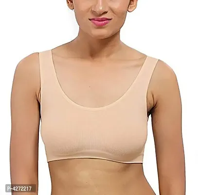 ComfyStyle Air Bra, Sports Bra, Stretchable Thin Lace Non-Padded and Non-Wired Bra-thumb0