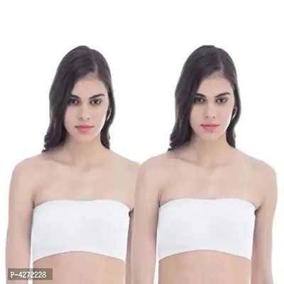 Women Bra Non Padded Tube Bra Off Shoulder Bra for Teenagers Strapless Bra(Pack of 2)