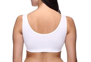 Women Cotton Non Padded Non-Wired Sports Bra White (Pack of 2)-thumb1