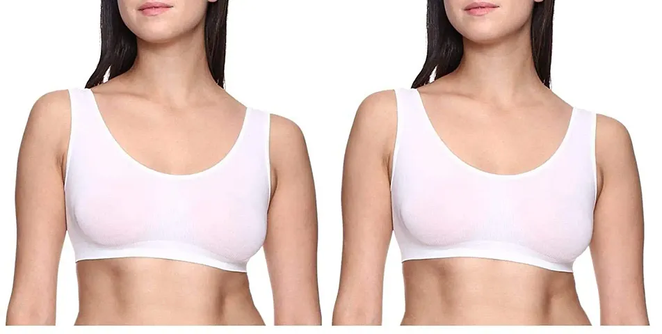 Women Non Padded Non-Wired Sports Bra (Pack of 2)