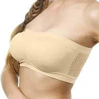 Women Bra Non Padded Tube Bra Off Shoulder Bra for Teenagers Strapless Bra(Pack of 2)-thumb3