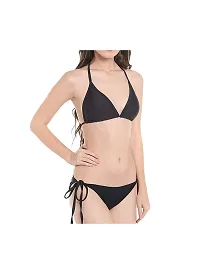 Black Bikni Set Beach Wear Swim Suite, Bra Panty Set-thumb2