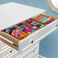 Organizer Drawer Divider 4 Set Fabric Foldable Cabinet Closet Bra Organizers and Storage Boxes-thumb1