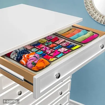 Organizer Drawer Divider 4 Set Fabric Foldable Cabinet Closet Bra Organizers and Storage Boxes-thumb2