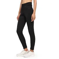 Stylish Black Cotton Spandex Solid Jeggings Tight Pant For Women-thumb4