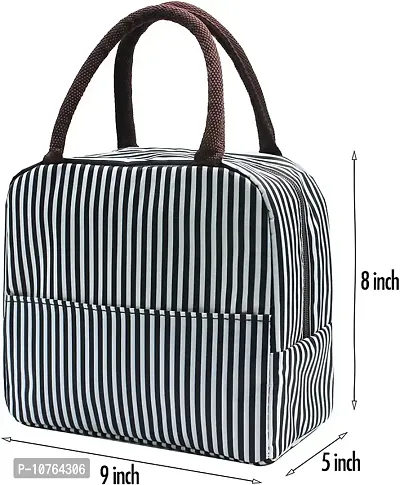 Insulated Black Lunch Bag Leakproof Wide Open Tote Bag Lunch Box Container-thumb4