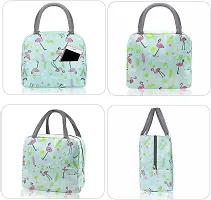 Insulated Green Lunch Bag Leakproof Wide Open Tote Bag Lunch Box Container-thumb1