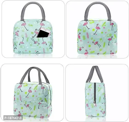 Insulated Green Lunch Bag Leakproof Wide Open Tote Bag Lunch Box Container-thumb2
