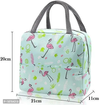 Insulated Green Lunch Bag Leakproof Wide Open Tote Bag Lunch Box Container-thumb4