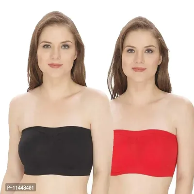 ComfyStyle Stylish Cotton Spandex Non Padded Solid Sports Bras For Women- Pack Of 2
