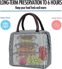 Insulated Black Lunch Bag Leakproof Wide Open Tote Bag Lunch Box Container-thumb2
