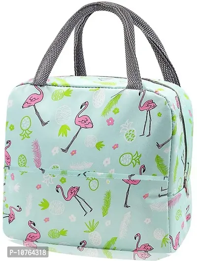 Insulated Green Lunch Bag Leakproof Wide Open Tote Bag Lunch Box Container-thumb0