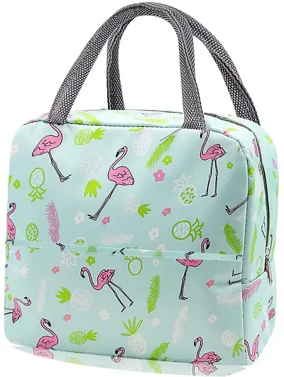 Insulated Green Lunch Bag Leakproof Wide Open Tote Bag Lunch Box Container