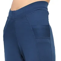 Stylish Blue Cotton Spandex Solid Jeggings Tight Pant For Women-thumb3