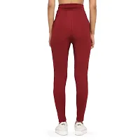 Stylish Maroon Cotton Spandex Solid Jeggings Tight Pant For Women-thumb1