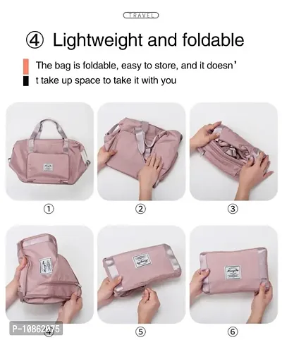 ComfyStyle Large Capacity Folding Travel Bag, Foldable Travel Bag with Dry/Wet Separation, Upgrade Waterproof Carry on Bag-thumb3