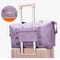 ComfyStyle Foldable Travel Duffle Bag for Women Lightweight Waterproof Luggage Bag for Travel (40 x 23 x 45cm) (Light Purple)-thumb3