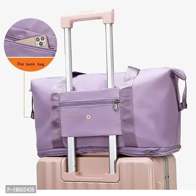 ComfyStyle Foldable Travel Duffle Bag for Women Lightweight Waterproof Luggage Bag for Travel (40 x 23 x 45cm) (Light Purple)-thumb4