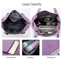ComfyStyle Foldable Travel Duffle Bag for Women Lightweight Waterproof Luggage Bag for Travel (40 x 23 x 45cm) (Light Purple)-thumb4