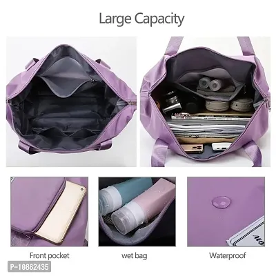 ComfyStyle Foldable Travel Duffle Bag for Women Lightweight Waterproof Luggage Bag for Travel (40 x 23 x 45cm) (Light Purple)-thumb5