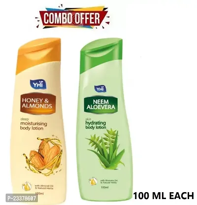 YHI HoneyAlmond Body Lotion For winter care soft Skin + Neem  Aloevera Face And Body Lotion-thumb0
