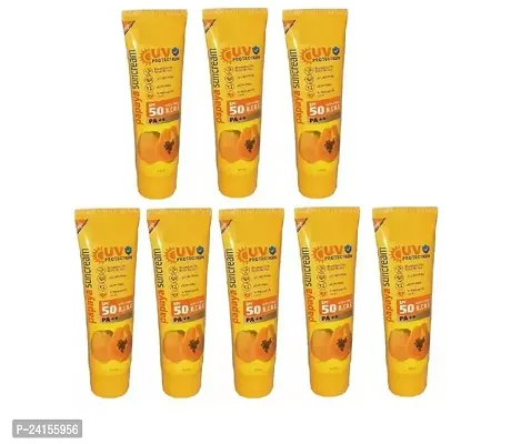 Professional Papaya Suncream With UV Protection  SPF 50 With Vitamin B,CE (40g Each ) (Pack of 8)