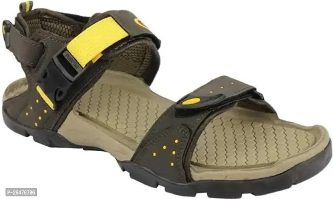 Stylish Synthetic Yellow Comfort Sandals For Men-thumb0