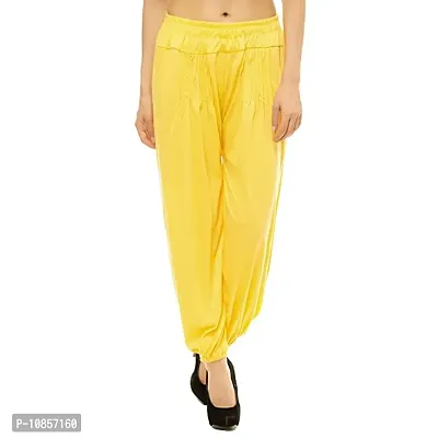 Fabulous Yellow Viscose Solid Harem Pant For Women-thumb0