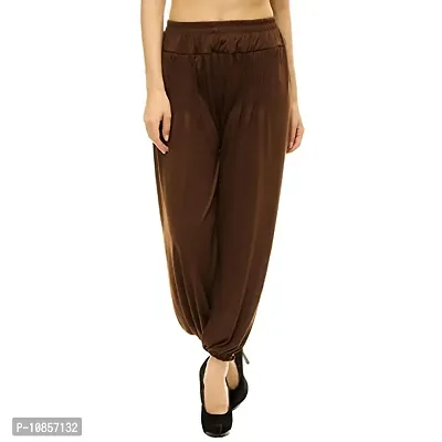 Fabulous Brown Viscose Solid Harem Pant For Women-thumb0