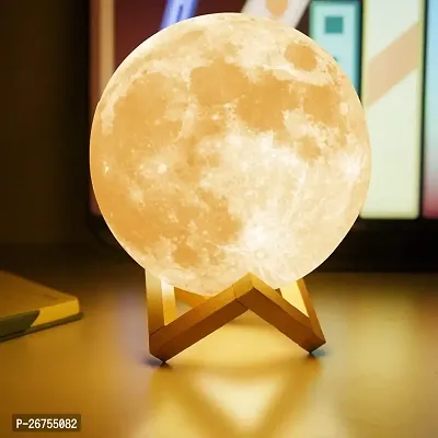 3D Moon lamp Night lamp 7 Multi Colors Changing Touch Sensor for Adult and Kids with Wooden Stand Night Lamp for Bedroom Home Decorations Light -15cm-thumb0