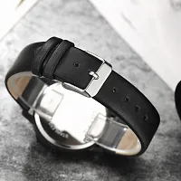 Stylish Black Synthetic Leather Analog Watch For Men-thumb2