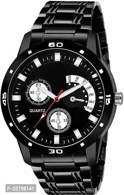 Stylish Black Metal Analog Watch For Men-thumb0