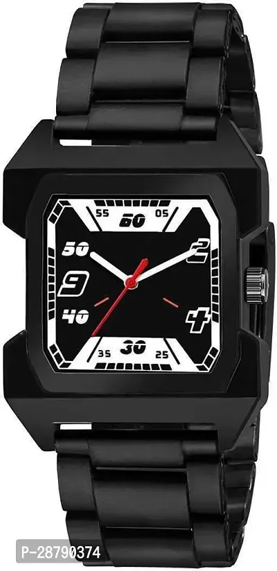 Stylish Black Metal Analog Watch For Men-thumb0