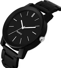 Stylish Black Metal Analog Watch For Men-thumb3